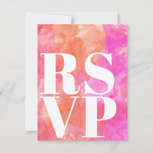 Cartes RSVP rose et orange pour code QR Mariage (Dos)