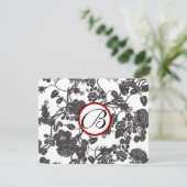 Cartes RSVP Rose noir et gris (Debout devant)