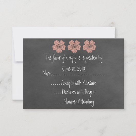 Cartes RSVP Roses de tableau de bord Wild Peach (Devant)