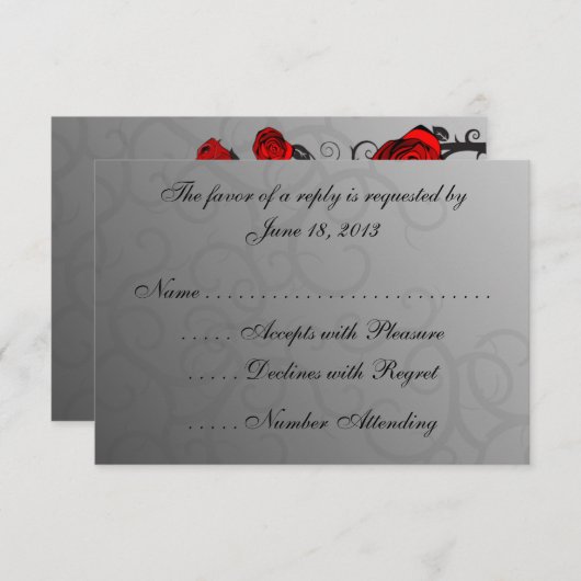 Cartes RSVP Roses enchantées (Devant / Derrière)