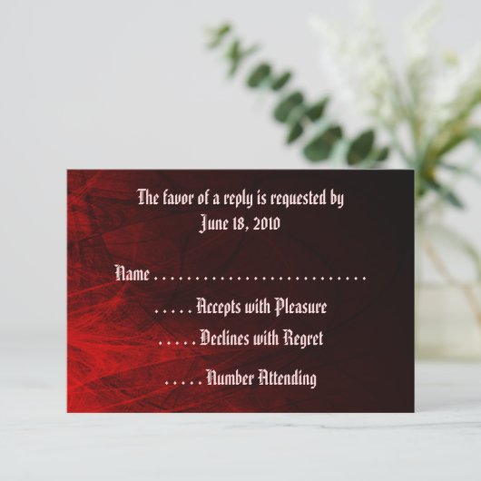 Cartes RSVP Roses gothiques (Debout devant)