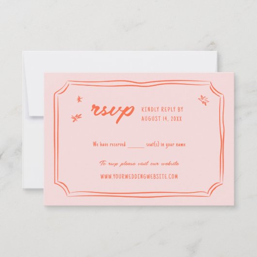 Cartes RSVP RSVP colorées Mariage (Devant)