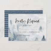 Cartes RSVP Russe de forêt d'aquarelle (Devant / Derrière)