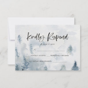 Cartes RSVP Russe de forêt d'aquarelle