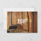 Cartes RSVP Rustic Country Grange (Dos)
