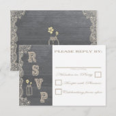 Cartes RSVP Rustic Mason Jar Wedding Wedding (Devant / Derrière)