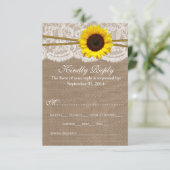 Cartes RSVP Rustic Sunflower Collection Mariage (Debout devant)
