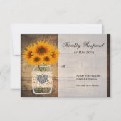 Cartes RSVP Rustique Mason Jar Sunflower (Devant)