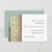 Cartes RSVP rustiques à coeur sculpté (Devant / Derrière)