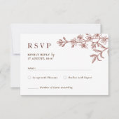 Cartes RSVP Rustiques Boho Chic Floral Wedding (Devant)