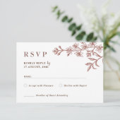 Cartes RSVP Rustiques Boho Chic Floral Wedding (Debout devant)