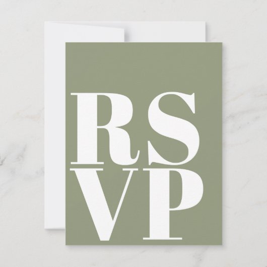 Cartes RSVP Sage Green pour code QR Mariage (Dos)