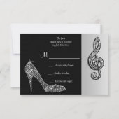 Cartes RSVP Silver Stiletto & Treble Cleft (Dos)