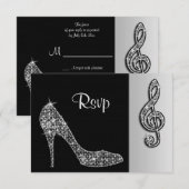 Cartes RSVP Silver Stiletto & Treble Cleft (Devant / Derrière)