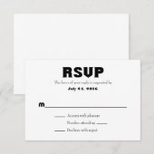 Cartes RSVP simples de mariage (Devant / Derrière)