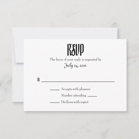 Cartes RSVP simples de mariage (Devant)