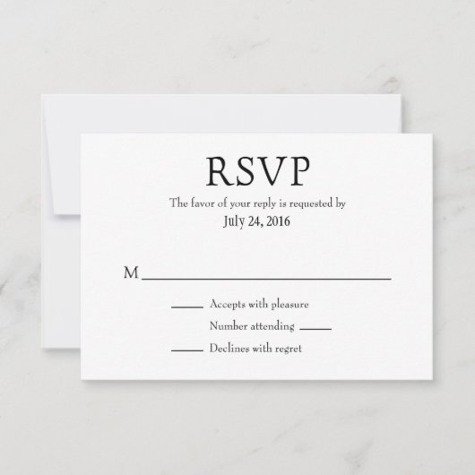 Cartes RSVP simples de mariage (Devant)