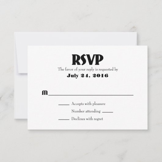Cartes RSVP simples de mariage (Devant)