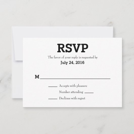 Cartes RSVP simples de mariage (Devant)