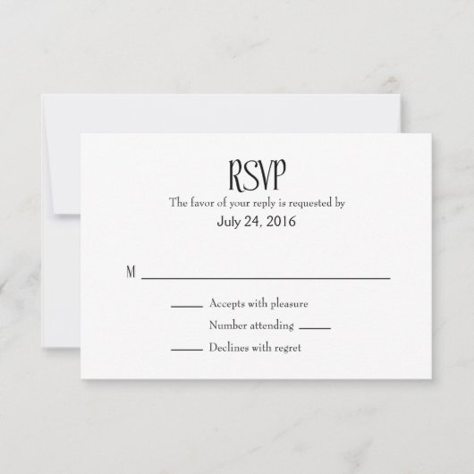 Cartes RSVP simples de mariage (Devant)