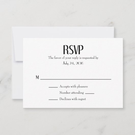 Cartes RSVP simples de mariage (Devant)