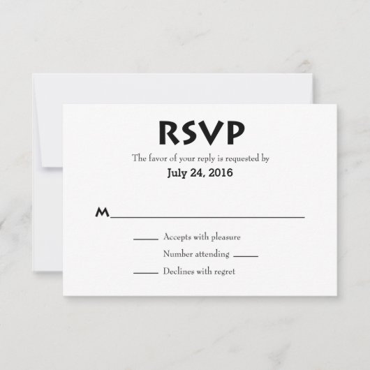 Cartes RSVP simples de mariage (Devant)