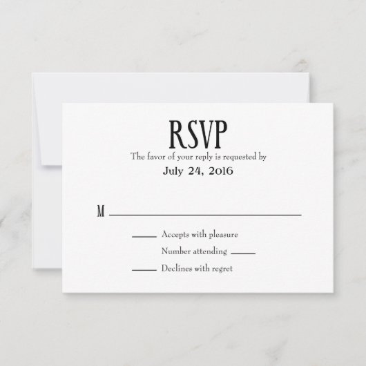 Cartes RSVP simples de mariage (Devant)