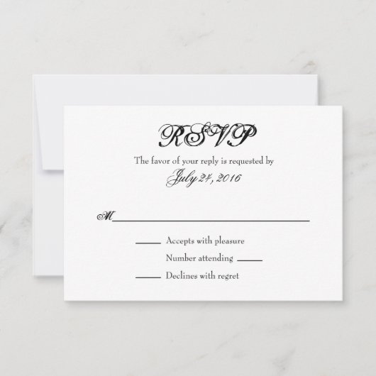 Cartes RSVP simples de mariage (Devant)