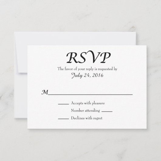 Cartes RSVP simples de mariage (Devant)