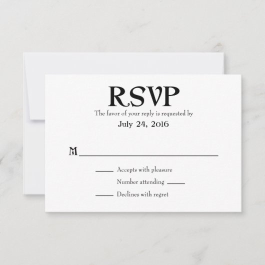 Cartes RSVP simples de mariage (Devant)