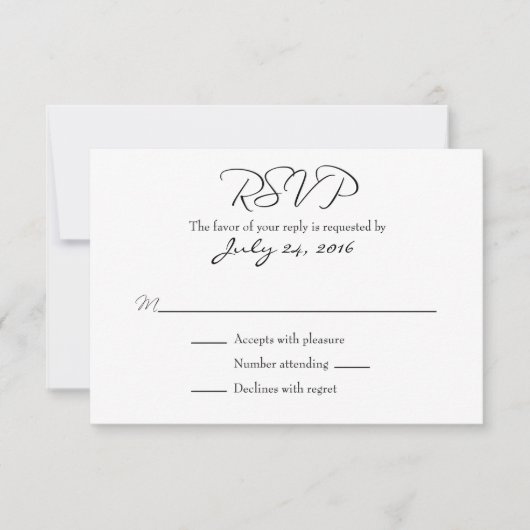 Cartes RSVP simples de mariage (Devant)