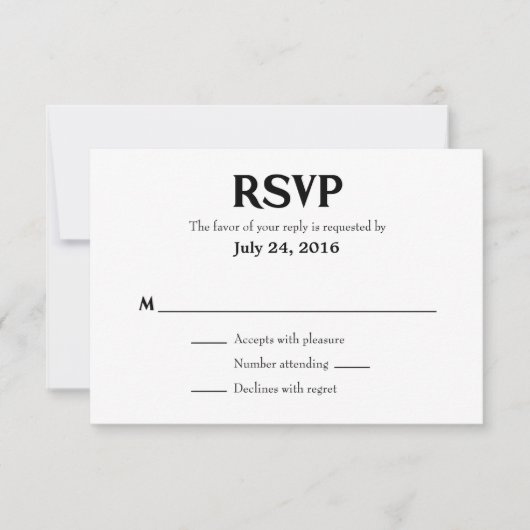 Cartes RSVP simples de mariage (Devant)