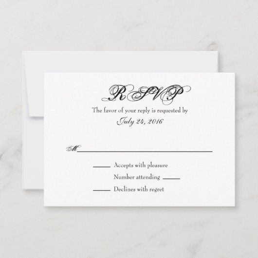 Cartes RSVP simples de mariage (Devant)