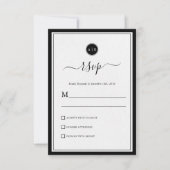 Cartes RSVP simples noir et blanc (Devant)