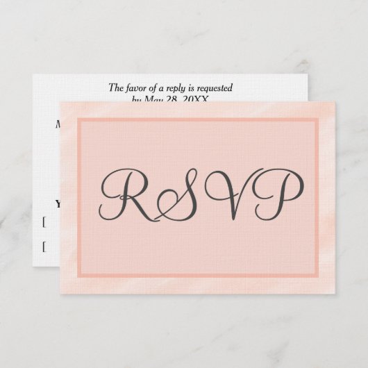 Cartes RSVP Soft Blush géométrique Mariage (Devant / Derrière)