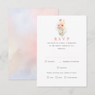 Cartes RSVP Soft Pastel Fleurs sauvages de mariage