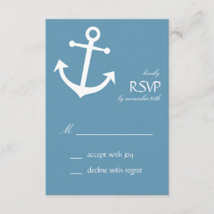 Cartes RSVP (Steel Blue Grey) pour Ancre nautique