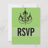 Cartes RSVP style Vegas Funky, Vert (Devant)