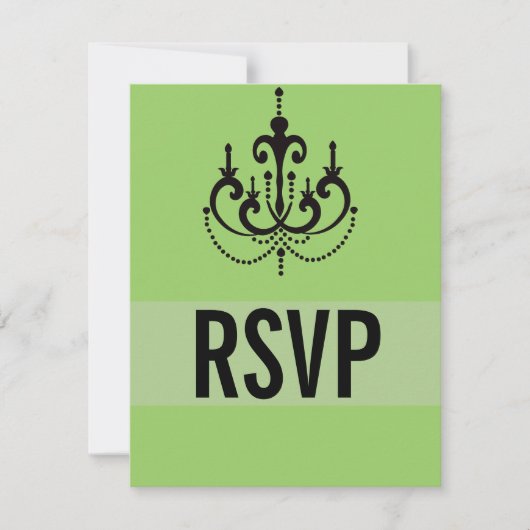 Cartes RSVP style Vegas Funky, Vert (Devant)