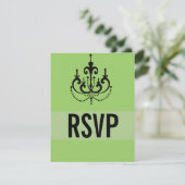 Cartes RSVP style Vegas Funky, Vert (Debout devant)