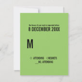 Cartes RSVP style Vegas Funky, Vert (Dos)