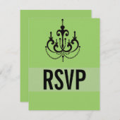 Cartes RSVP style Vegas Funky, Vert (Devant / Derrière)
