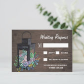 Cartes RSVP Succulentes Rustiques De Mariage En Bo (Debout devant)