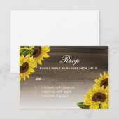 Cartes RSVP Sunflower Watercolor (Devant / Derrière)