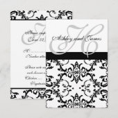Cartes RSVP Swirl Damask pour Invitations Carrés (Devant / Derrière)