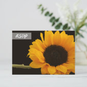 Cartes RSVP Tournesol Photo sur Fond Noir (Debout devant)