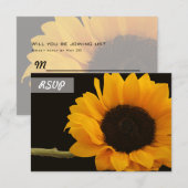 Cartes RSVP Tournesol Photo sur Fond Noir (Devant / Derrière)