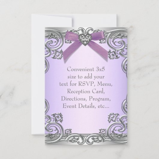 Cartes RSVP tout usage violet (Devant)