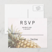 Cartes RSVP Tropical Ananas (Devant / Derrière)