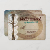 Cartes RSVP Turquoises pour le fer à cheval rustiq (Devant / Derrière)